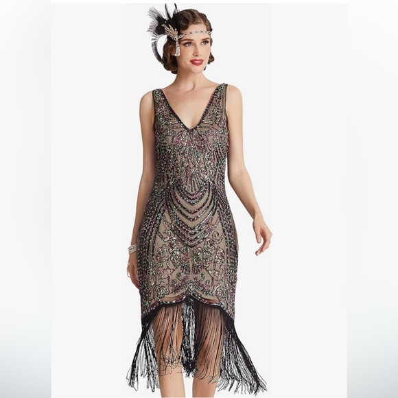 NWT Babeyond Roaring 20s Flapper Sequin Costume Gatsby - Picture 3 of 16